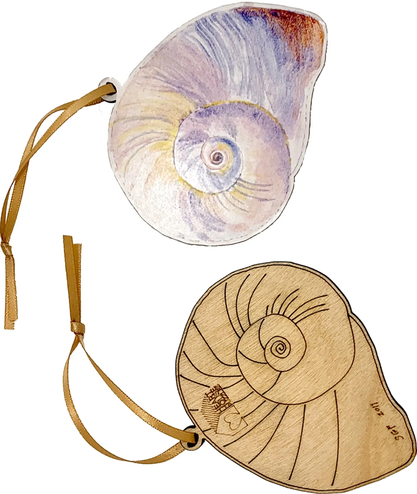 Moon Snail Shell Ornament (horizontal)