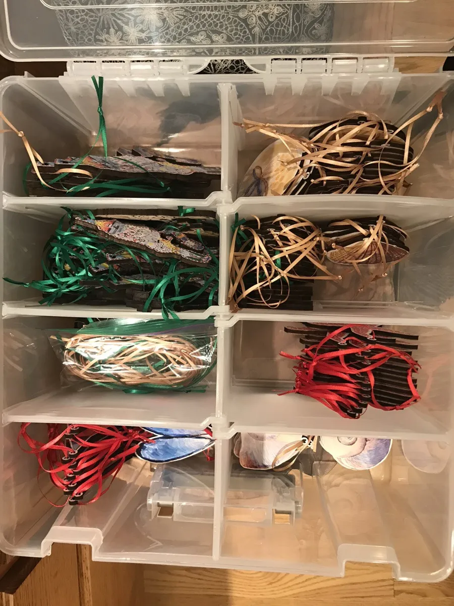 Ornaments ready for the Farmer’s Market